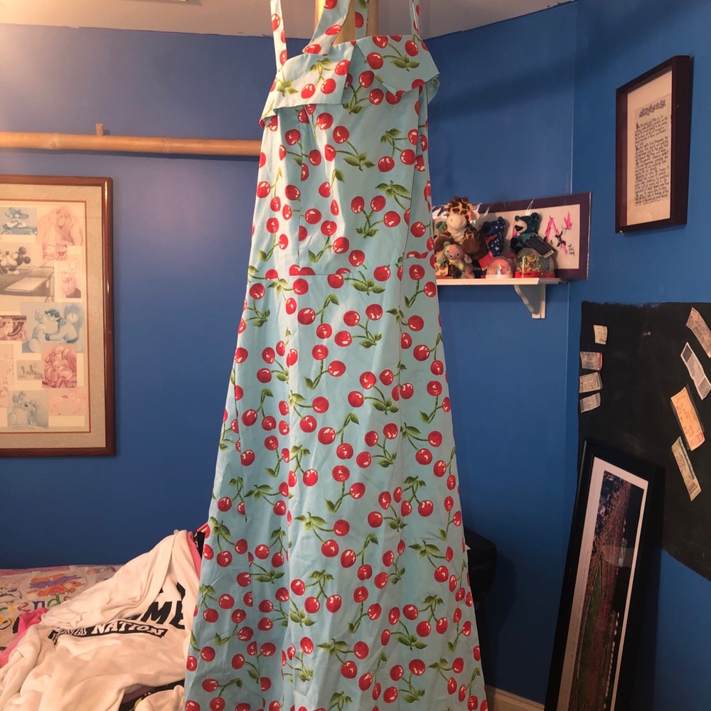 Halter sweetheart dress with cherries